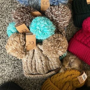 C.C double  Pom Beanie - multiple colors